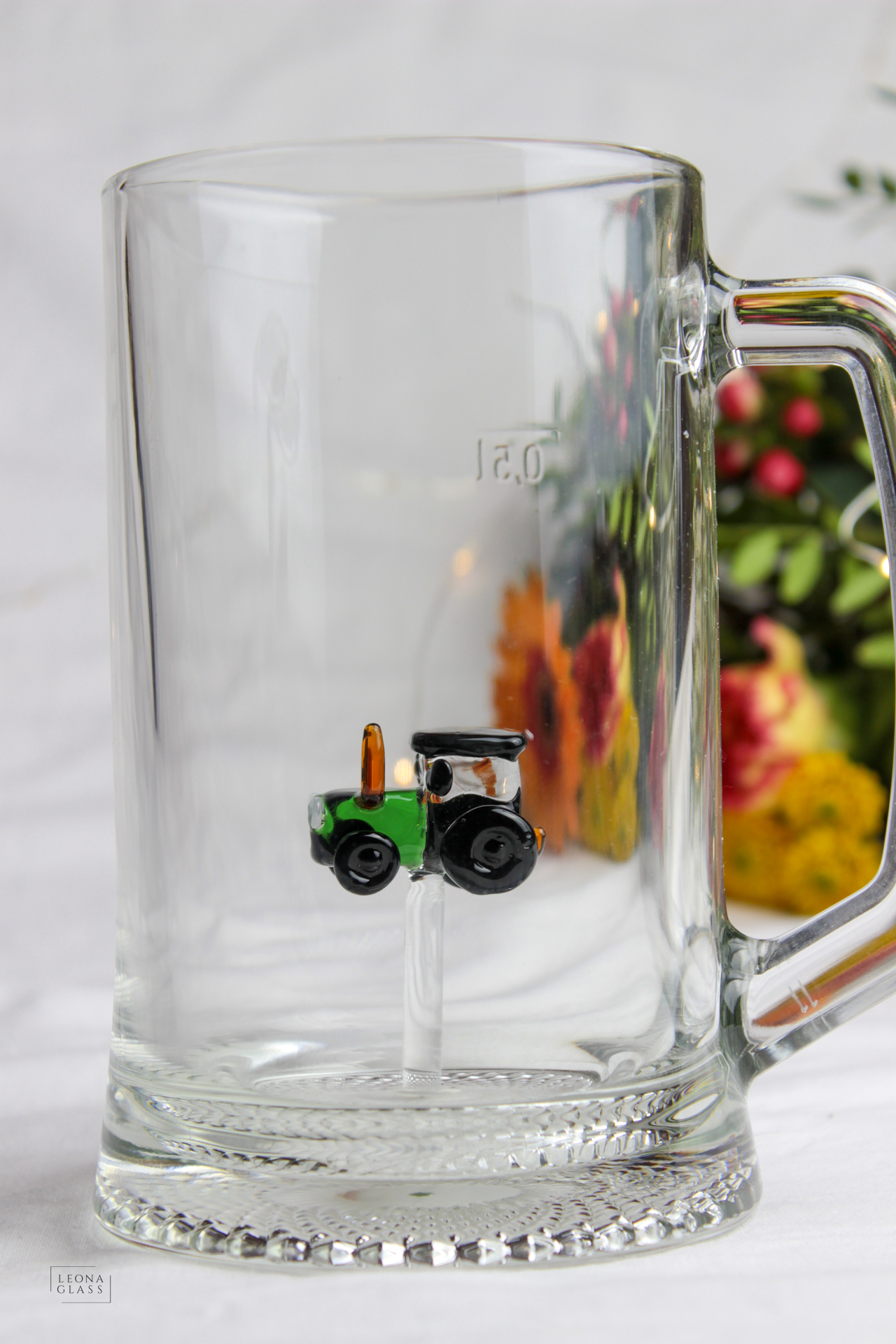 Sklenice Traktor